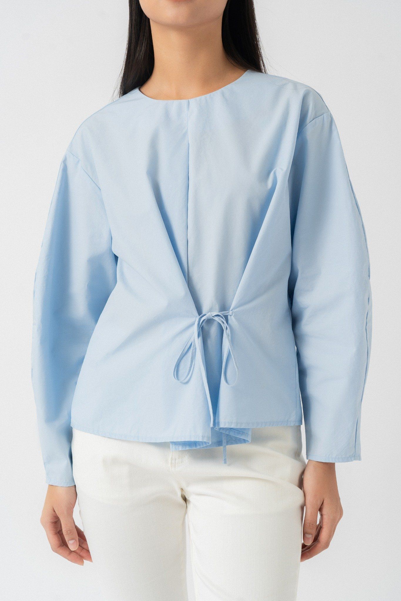  Áo nữ buộc dây poplin 