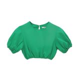  Áo nữ kiểu tay bồng  poplin dáng crop 