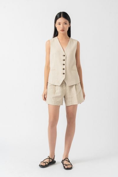  Quần shorts nữ vải linen 