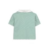  Áo polo kẻ nữ dáng crop 