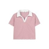  Áo polo kẻ nữ dáng crop 
