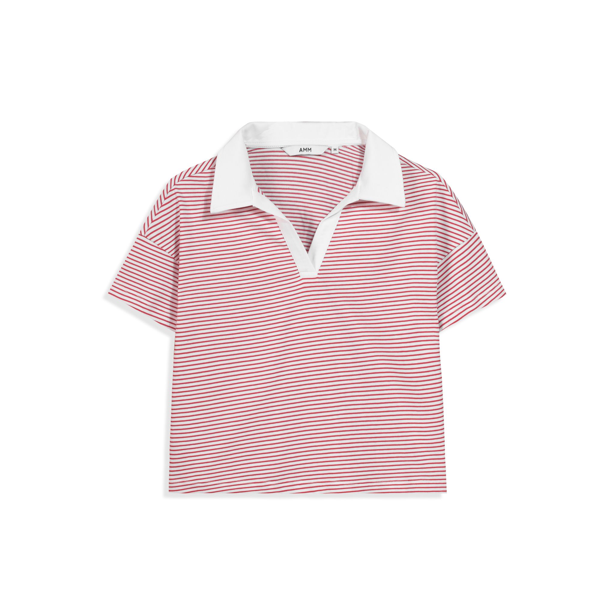  Áo polo kẻ nữ dáng crop 