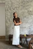  Chân váy Denim nữ dáng Midi xẻ vạt sau 