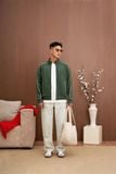  Áo khoác kéo khóa nam phối dây dệt 