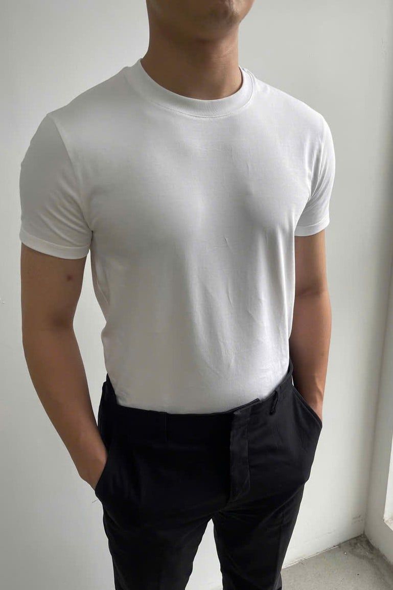  Áo phông Nam vải Cotton Spandex dáng Slim 