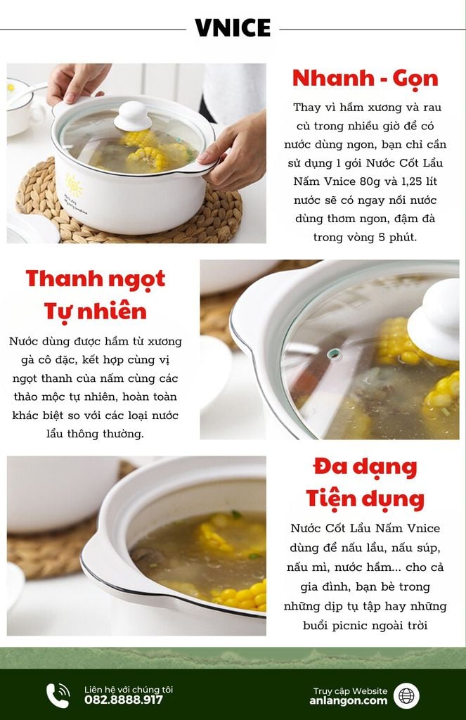 CỐT LẨU NẤM RỪNG CÔ ĐẶC - 1 Gói 65G