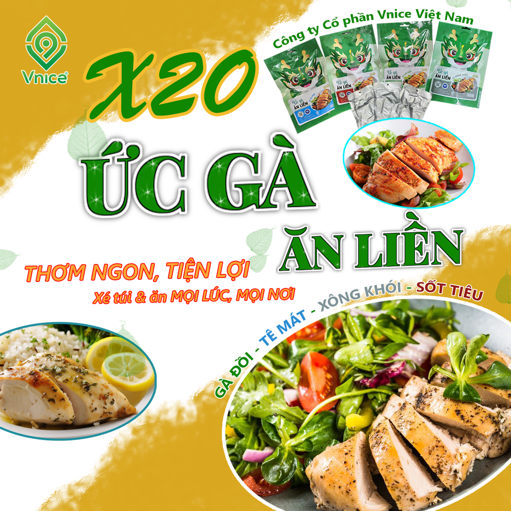 COMBO 20 GÓI ỨC GÀ ĂN LIỀN - FreeShip Toàn Quốc (Quý khách kéo xuống tùy chọn vị ở dưới hoặc nhắn shop hỗ trợ đổi vị)