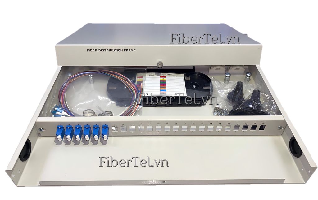 ODF 12Fo indoor sắt chuẩn LC / UPC ( single mode, simplex Full phụ kiệ ...