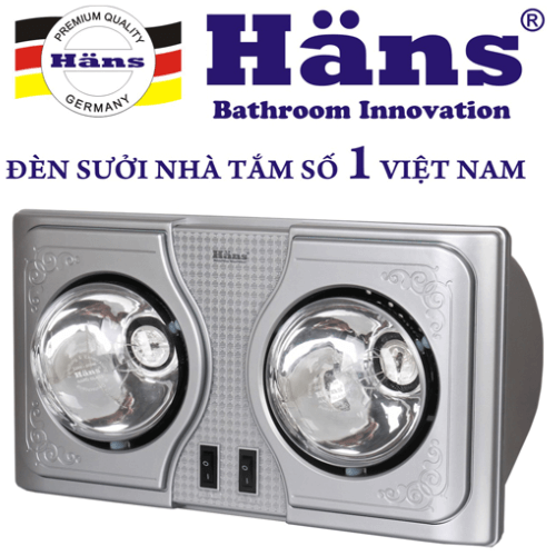 Đèn sưởi nhà tắm Hans 2 bóng H2B