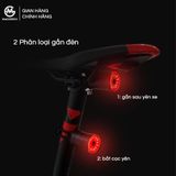  Đèn hậu gắn cọc yên xe đạp Magicbros 6 chế độ sáng 