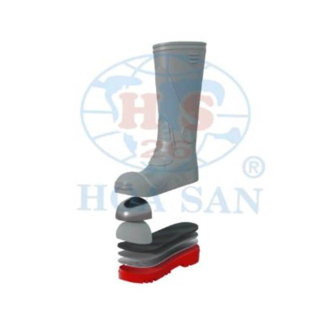Ủng Hoa San mũi thép chống đinh đi công trình