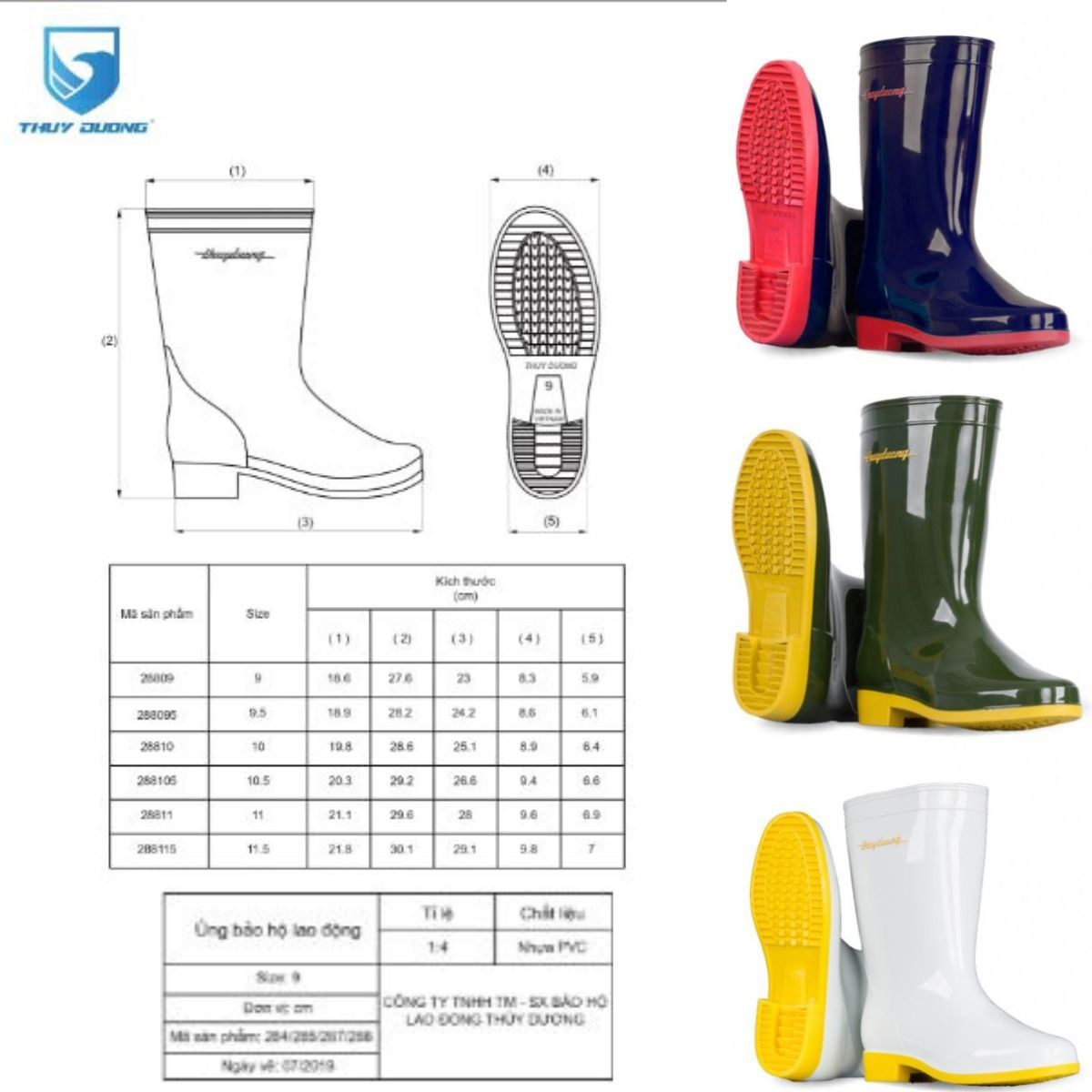 Ủng Thùy Dương 284 chính hãng loại đẹp