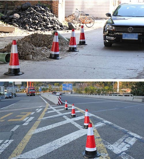 Cọc Tiêu Cao Su 50cm Hình Chóp Nón