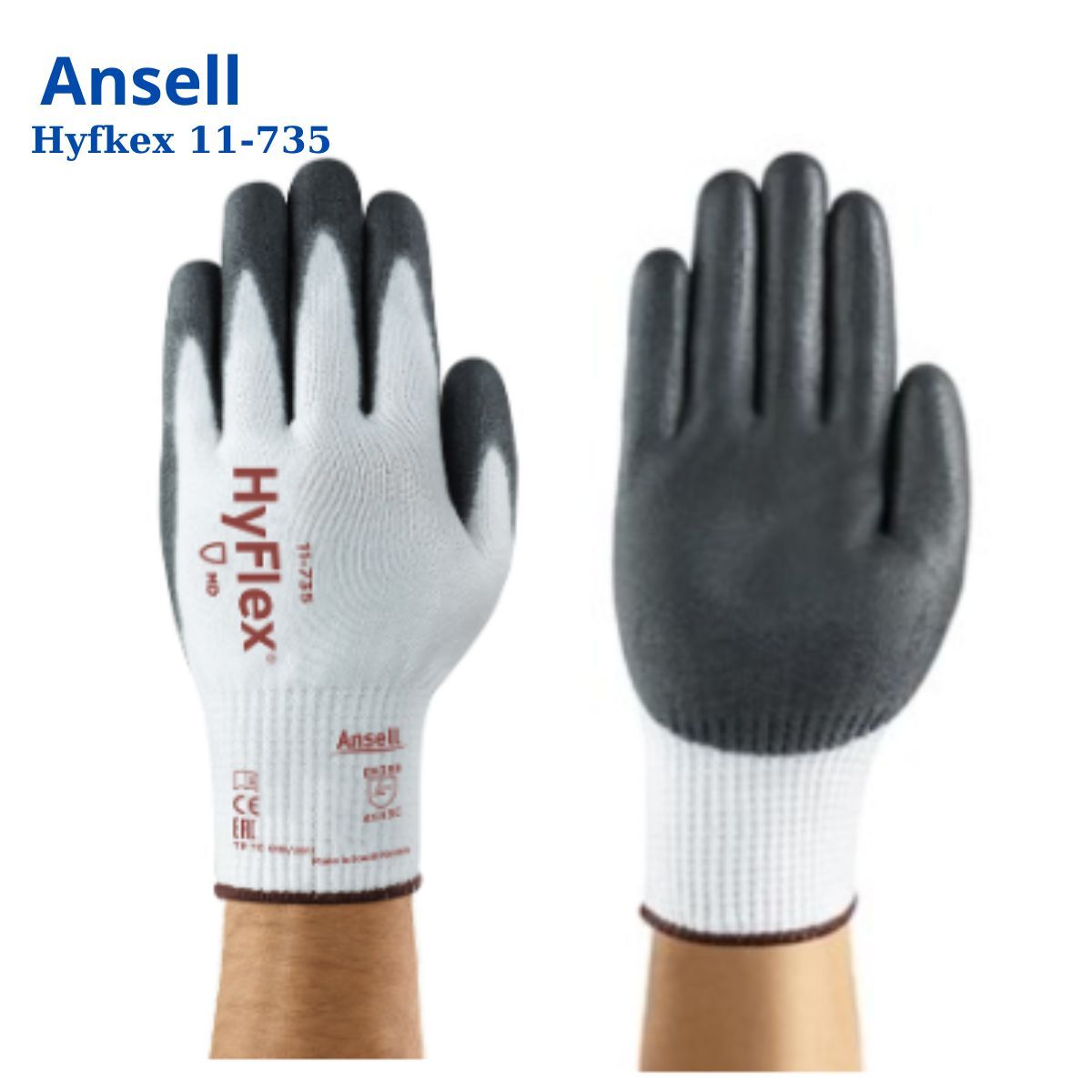 Găng Tay Chống Cắt Ansell Hyfkex 11-735 Màu Xám Chính Hãng