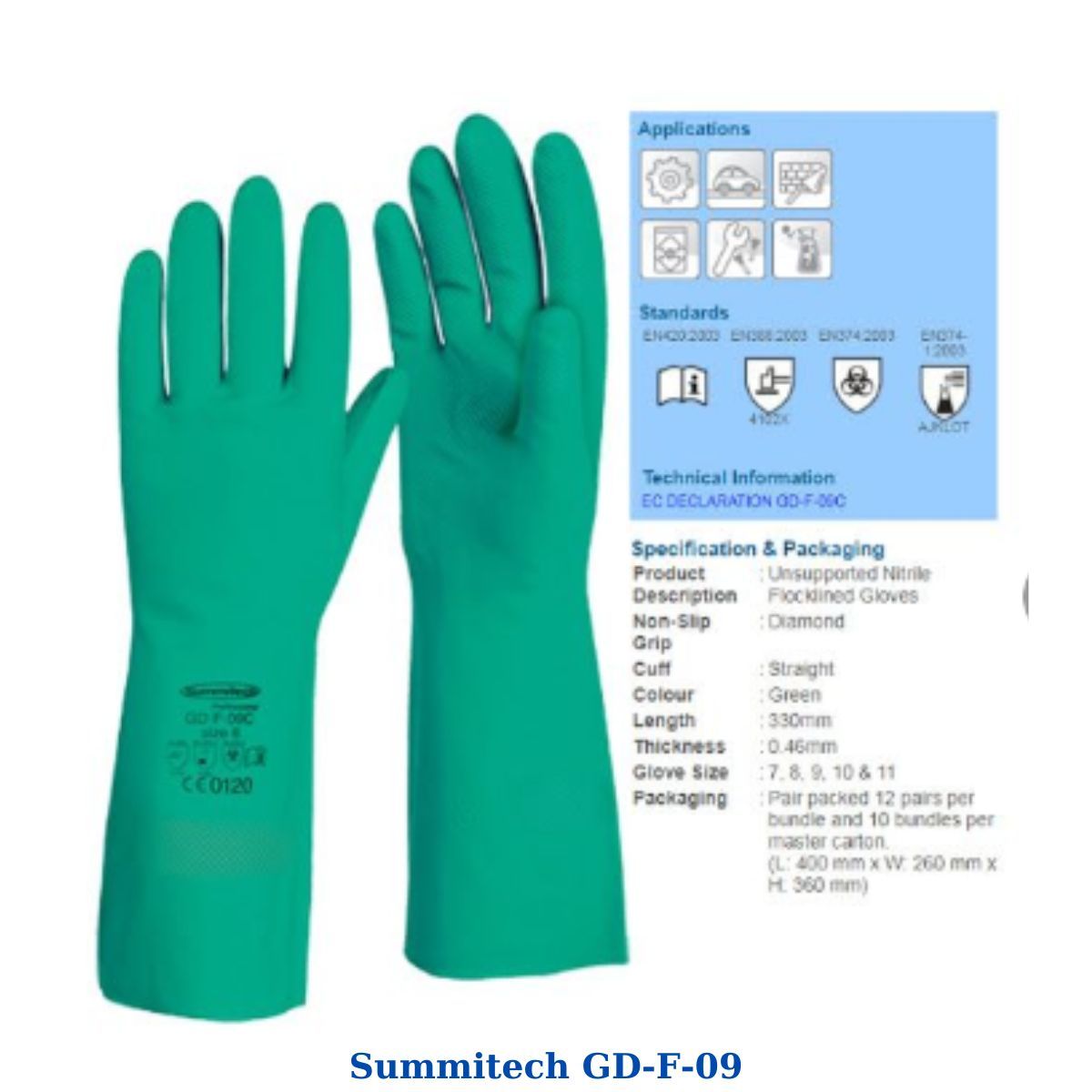 Găng Tay Chống Hóa Chất Summitech GD-F-09 Siêu Bền
