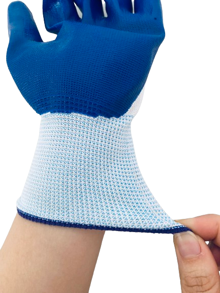 Găng Tay Phủ Sơn Nitrile Xanh N518 - Bảo Hộ Lao Động Vĩnh Xuyên