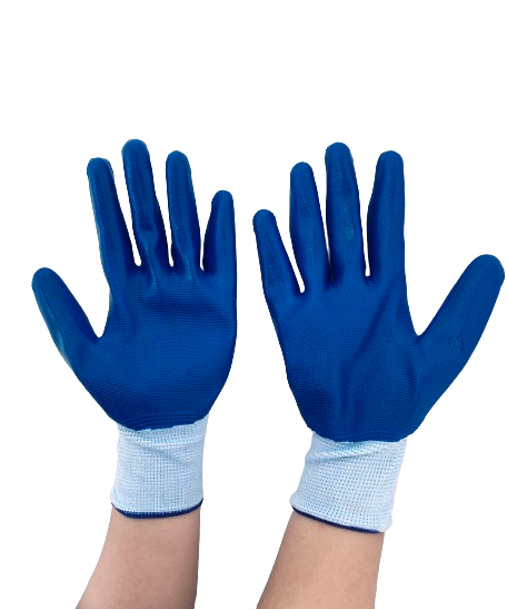 Găng Tay Phủ Sơn Nitrile Xanh N518 - Bảo Hộ Lao Động Vĩnh Xuyên
