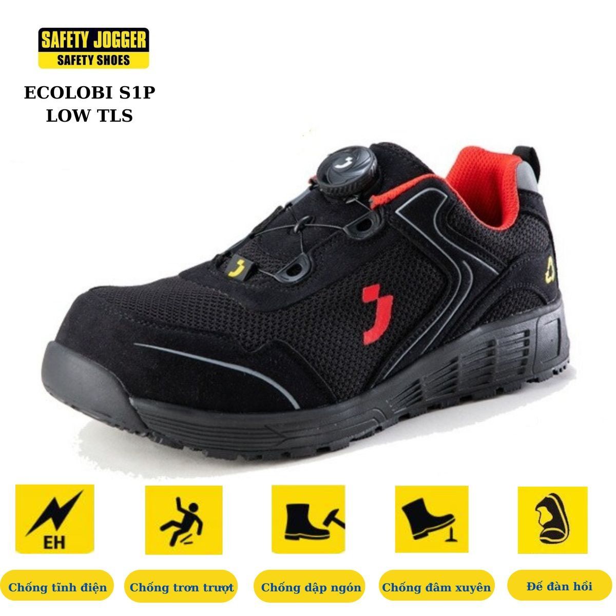 Giày bảo hộ Jogger Ecolobi S1P không kim loại chống tĩnh điện (ESD)
