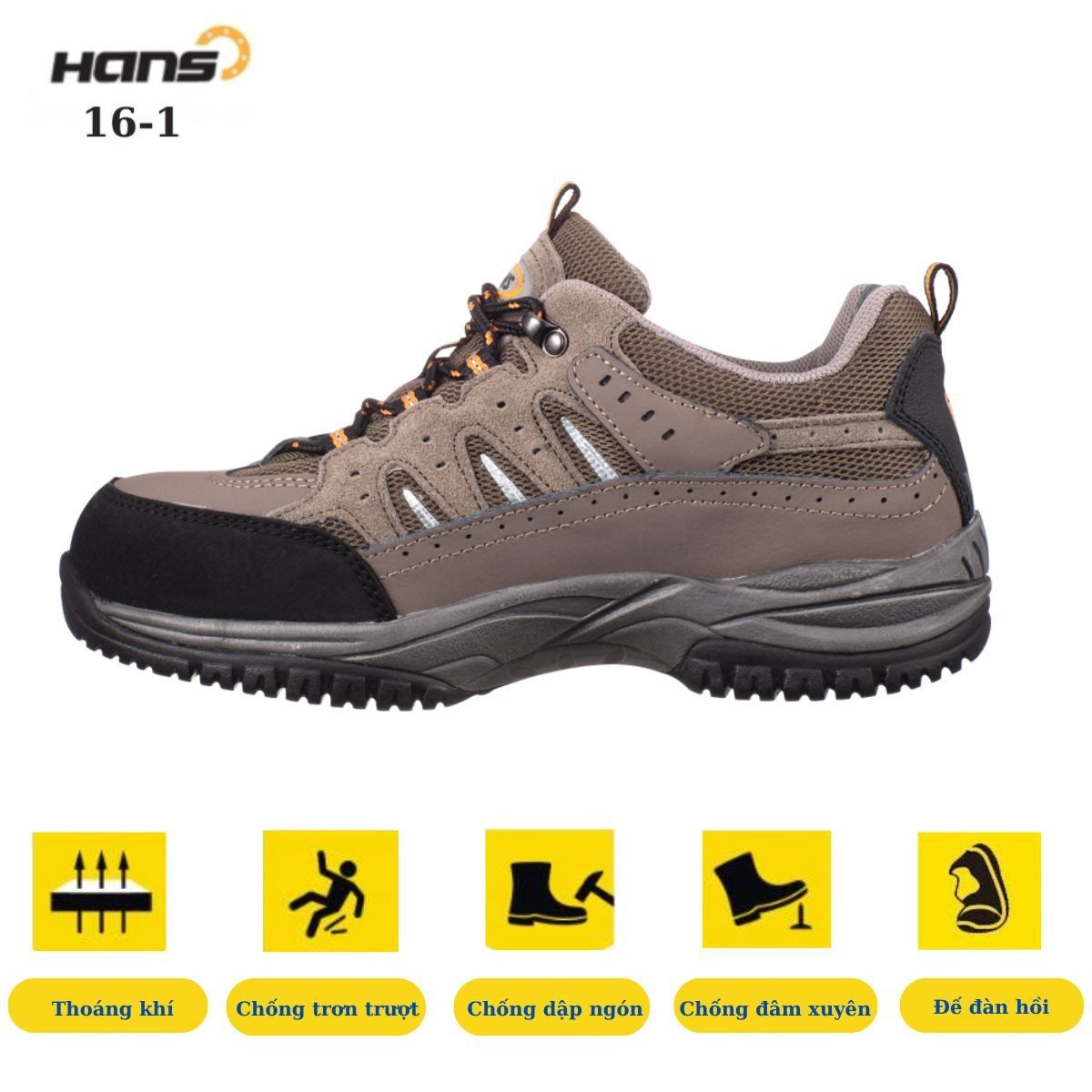 Giày bảo hộ siêu nhẹ Hans HS-16-1 Louis chính hãng tại Hải Phòng