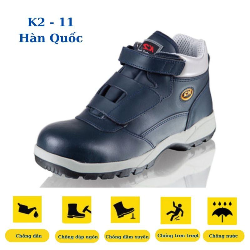 Giày bảo hộ cao cổ da chống thấm K2-11 Hàn Quốc chính hãng