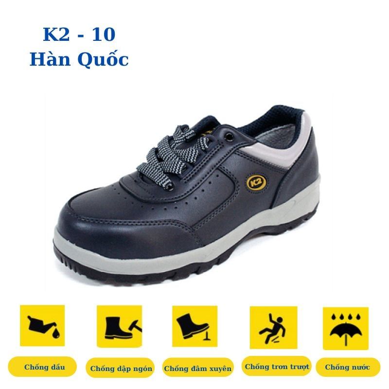 Giày bảo hộ Hàn Quốc K2-10 da chống thấm chính hãng tại Hải Phòng