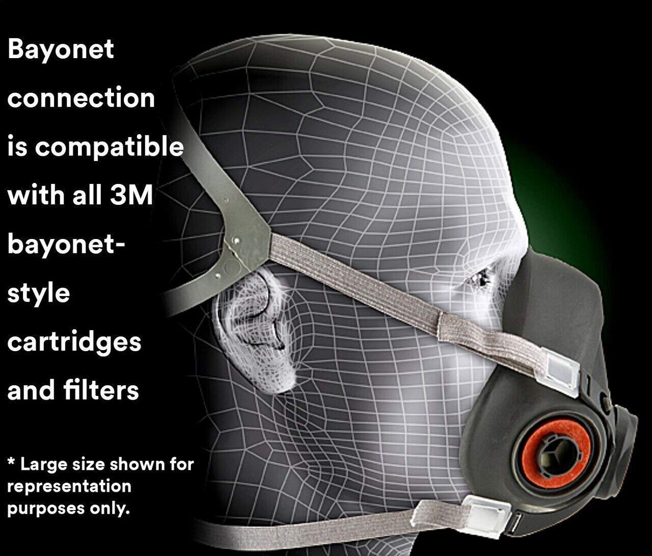 Mặt Nạ Phòng Độc 3M 6100, 6200, 6300 Màu Xám Chính Hãng