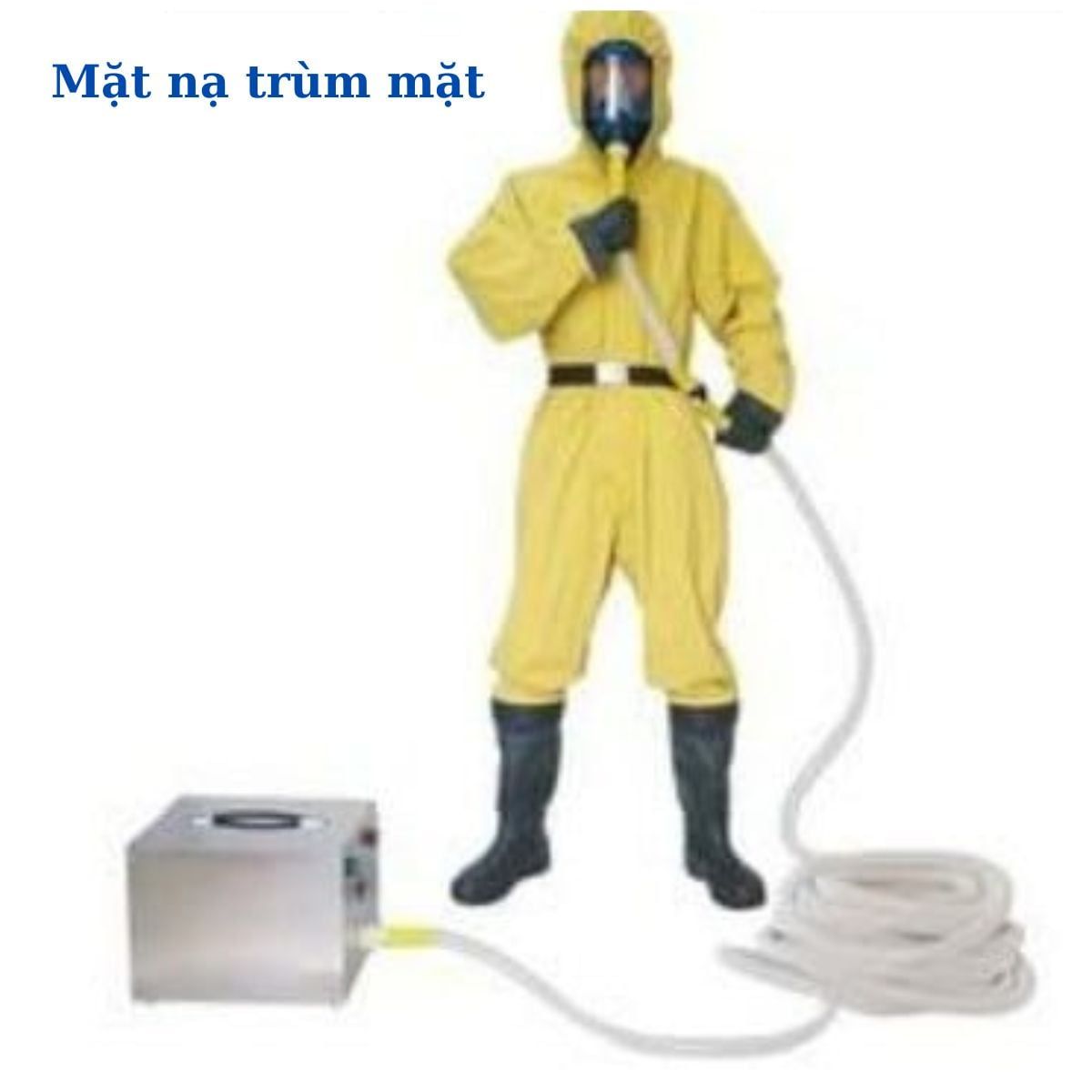 Mặt Nạ Phòng Độc Cách Ly Có Mặt Trùm Và Bình Khí Thở