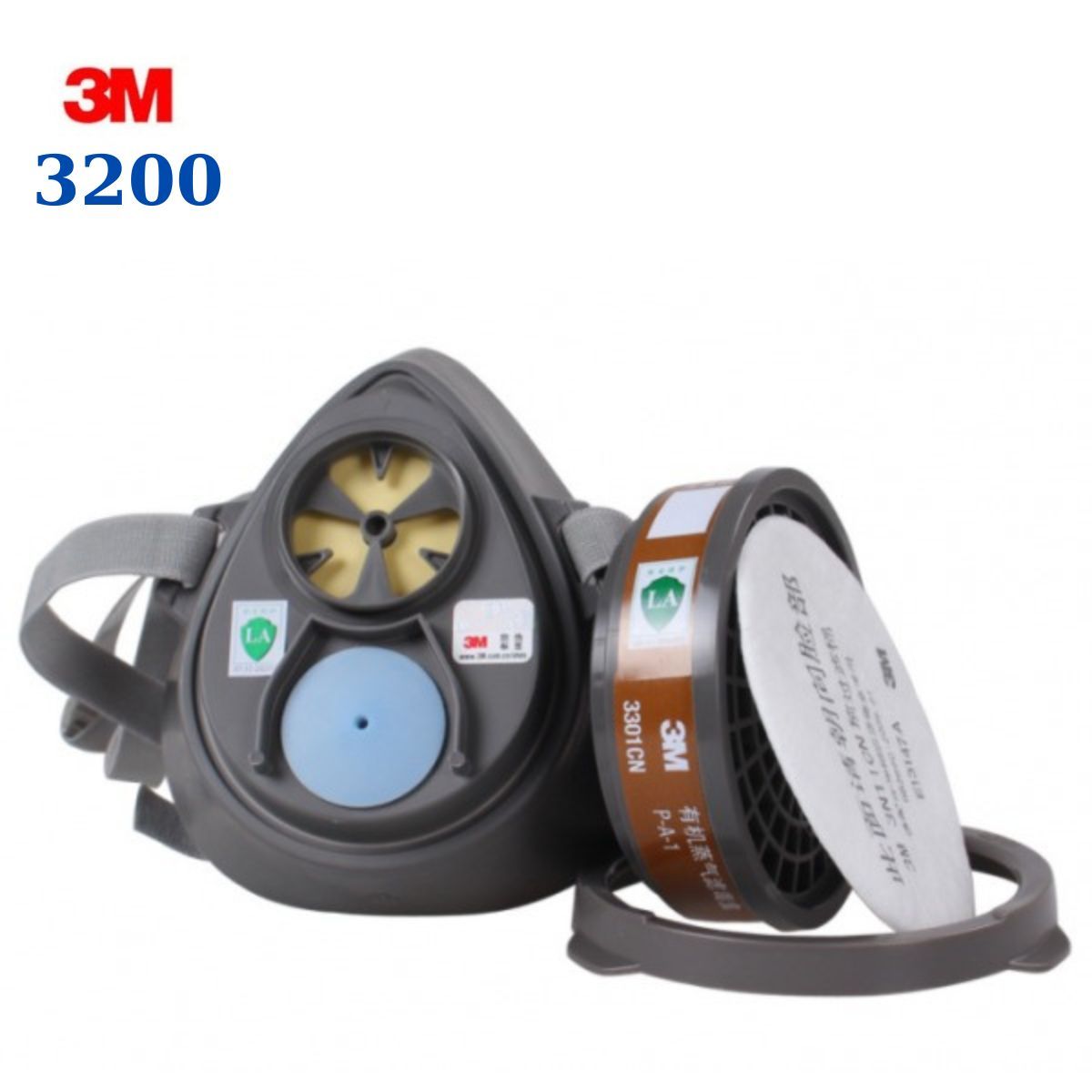 Mặt Nạ Phòng Độc Nửa Mặt 3M 3200 Màu Xám Đen Chính Hãng