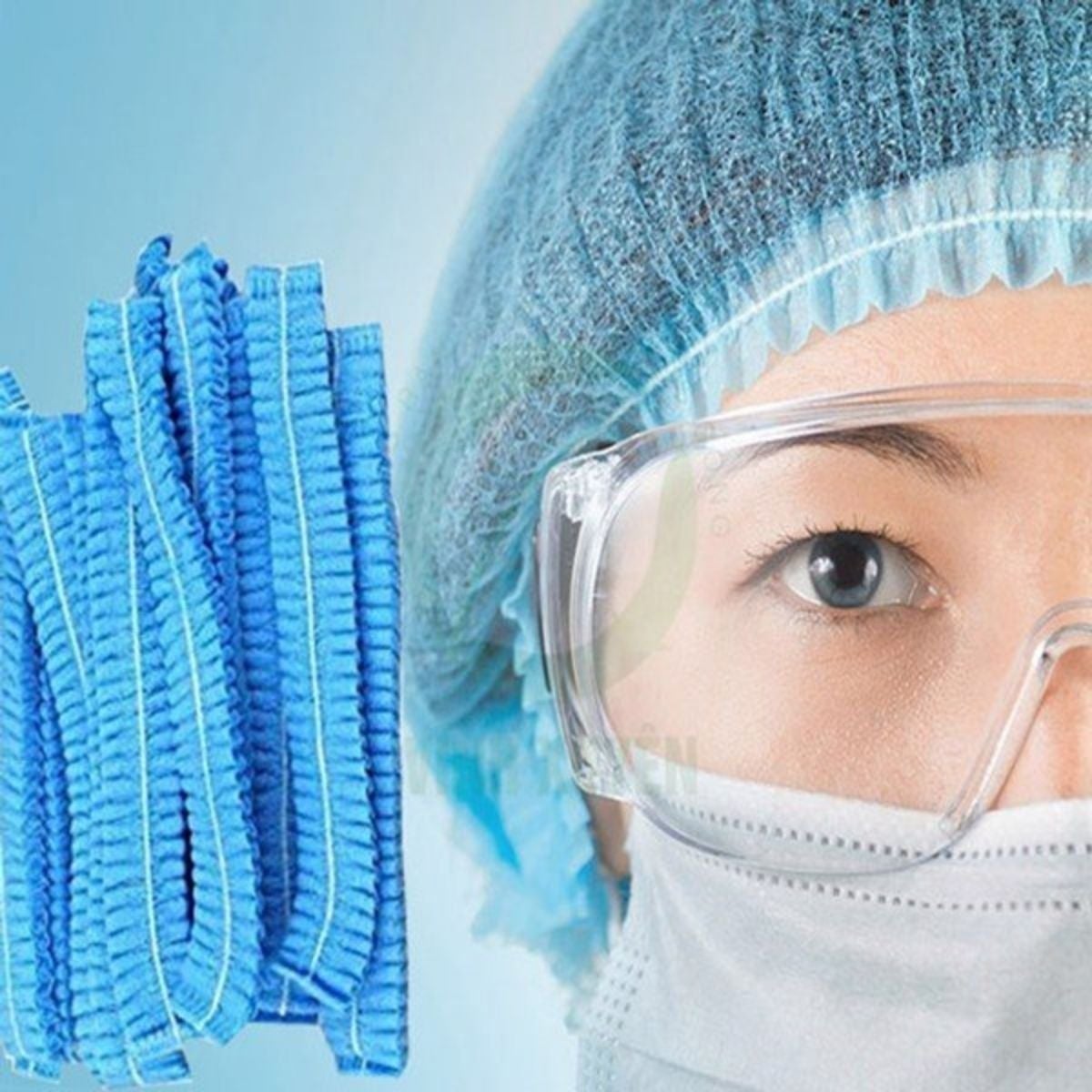 Mũ Trùm Tóc Phòng Sạch Con Sâu - Bảo Hộ Lao Động Vĩnh Xuyên