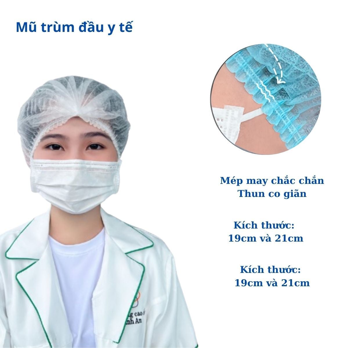 Mũ Trùm Tóc Phòng Sạch Con Sâu - Bảo Hộ Lao Động Vĩnh Xuyên
