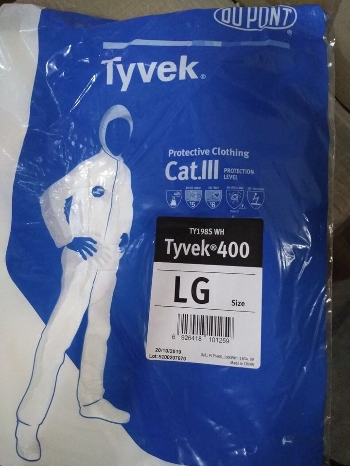 Quần áo chống hóa chất Dupont Tyvek 400 trắng