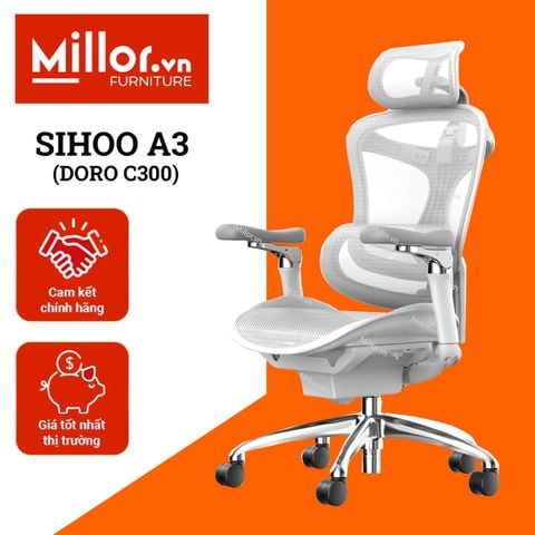  Sihoo A3 (Doro C300) Trắng - Ghế công thái học trắng cao cấp dành cho cả phụ nữ và nam giới 