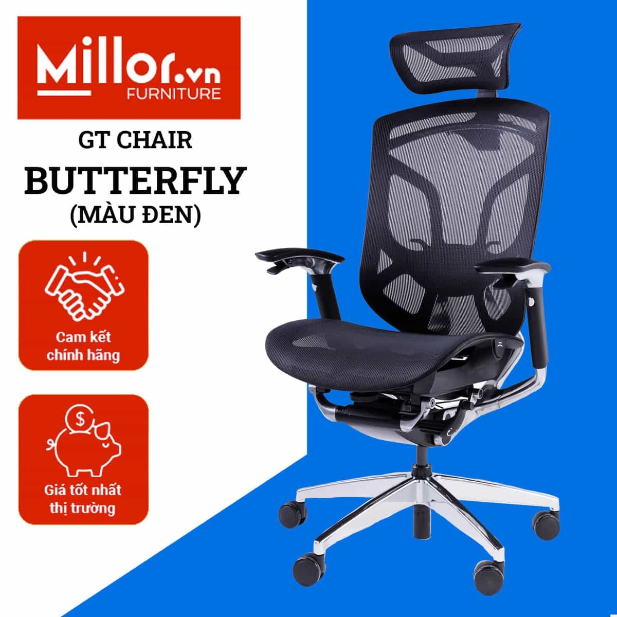 Ghế Công Thái Học Ergonomic Gtchair Dvary Butterfly Nhập Khẩu