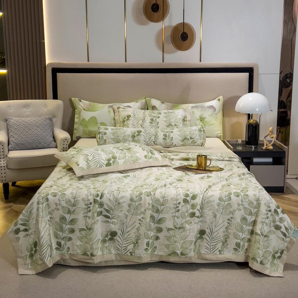 QA Set 5 món ga gối chăn lụa thái KV599
