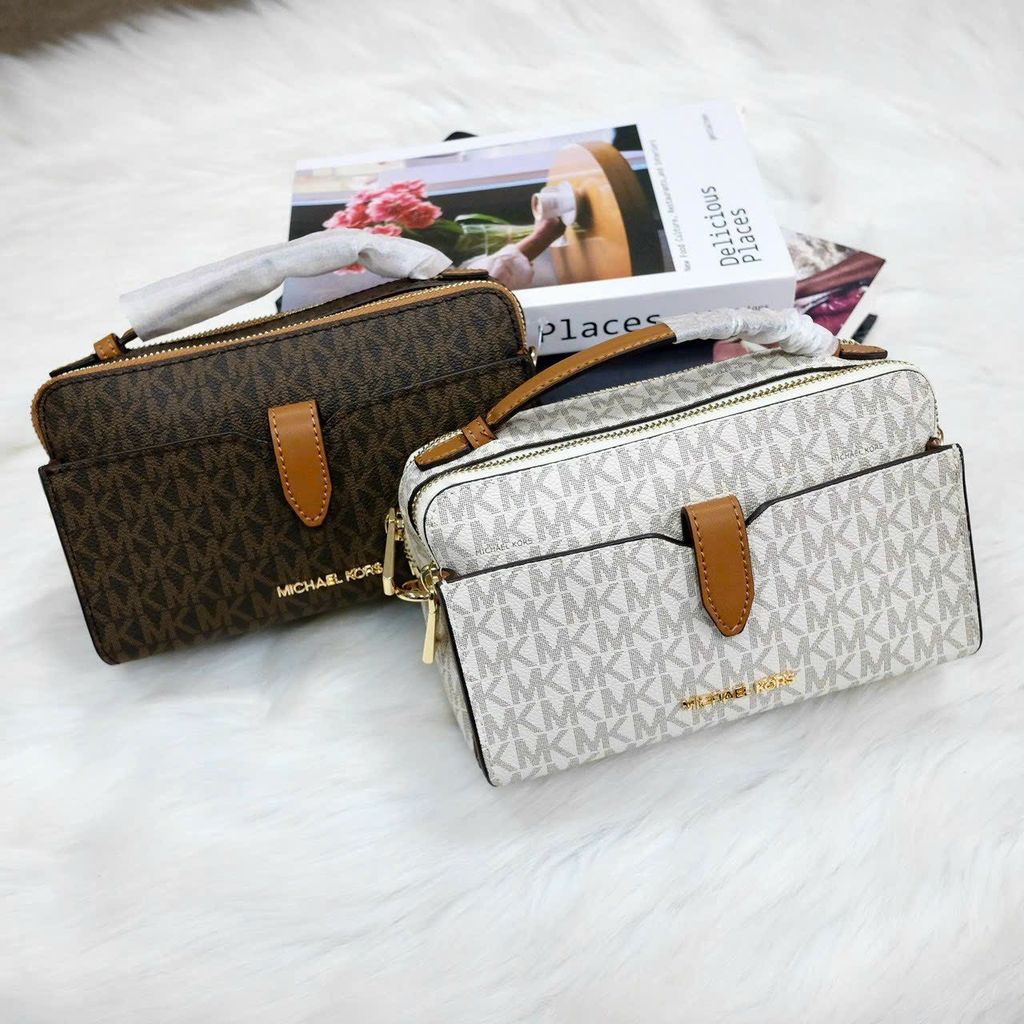 TX Túi Michael Kors zip phone dáng clutch sz 20*12*7 MS970