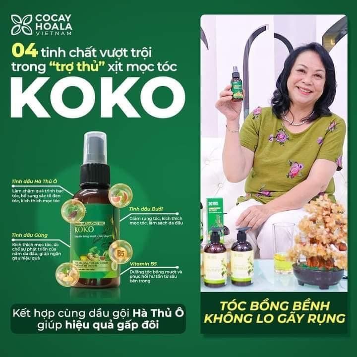 XỊT MỌC TÓC KOKO COCAYHOALA - NGĂN RỤNG TÓC - KÍCH THÍCH MỌC TÓC - GIÚP TÓC MỀM MƯỢT - 100ML