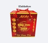  Hộp quà tết năm 2024 qui cách 11.5x11.6x16cm 