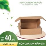  Hộp carton nắp gài trắng 25x10x5 cm 