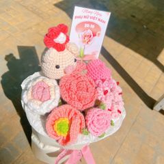 Bó Hoa Tròn Heo Hoa Hồng