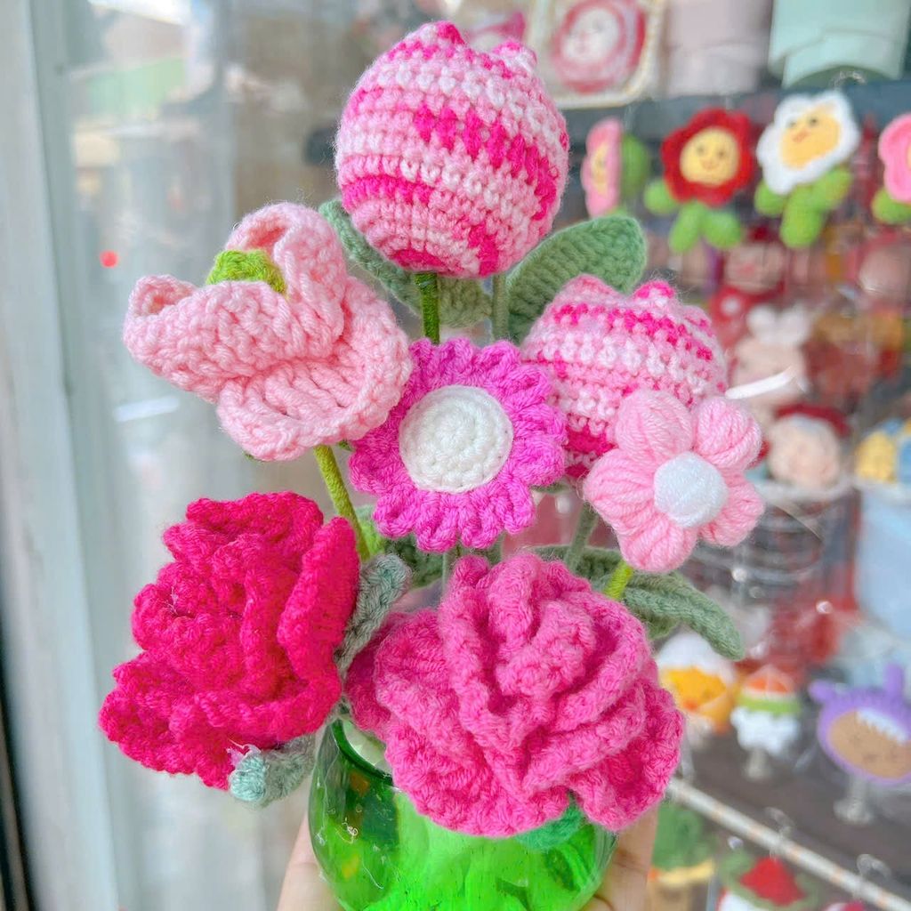 Chậu Hoa Tone Hồng Xinh Xắn