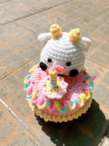 Đế Xoay Bò Hồng Cute