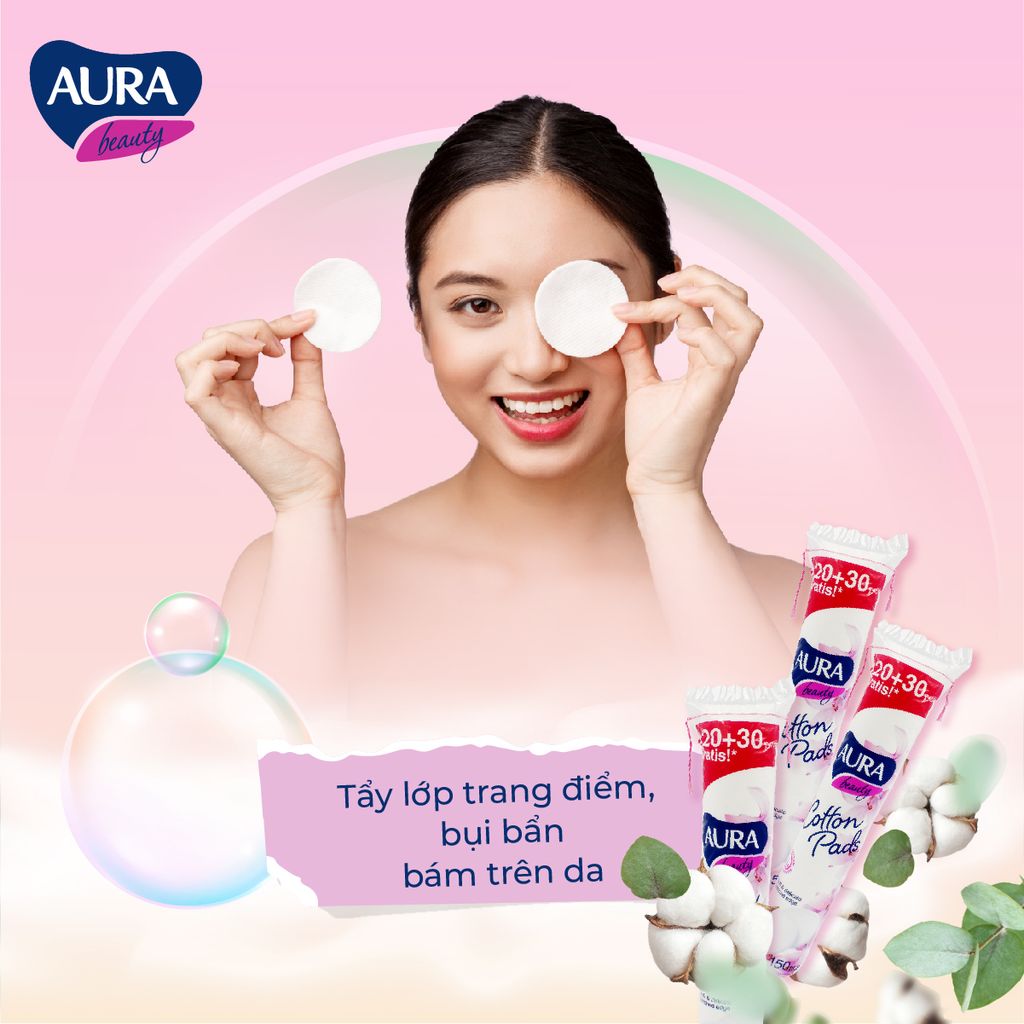 Bông Tẩy Trang Aura Beauty Cotton Pads 150 Miếng