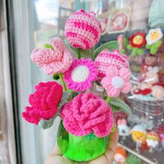 Chậu Hoa Tone Hồng Xinh Xắn