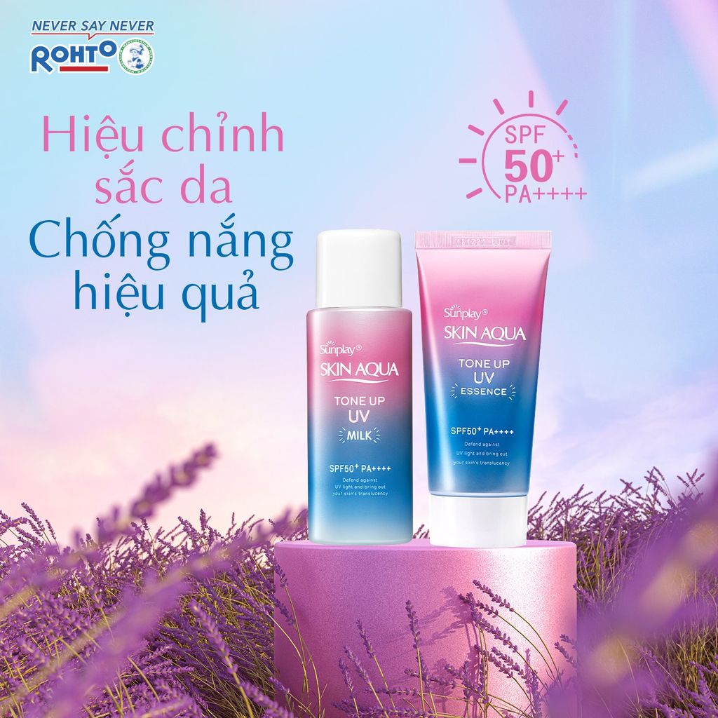 Chống Nắng Sunplay Skin Aqua Tone Up UV Essence Lavender 50Gr