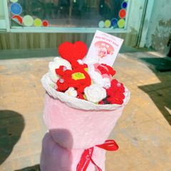 Bó Hoa Tròn Trái Tim Đỏ