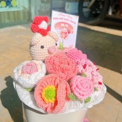 Bó Hoa Tròn Heo Hoa Hồng