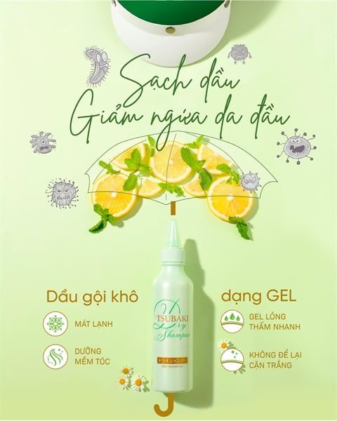 Dầu Gội Khô Tsubaki Dry Shampoo 180Ml
