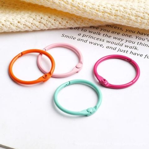 Phụ Kiện - 5 khoen móc khóa nhiều màu 30mm khoen gài