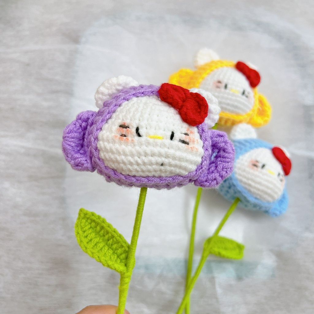 Cành Mèo Nhiều Màu Nơ Đỏ