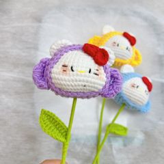 Cành Mèo Nhiều Màu Nơ Đỏ